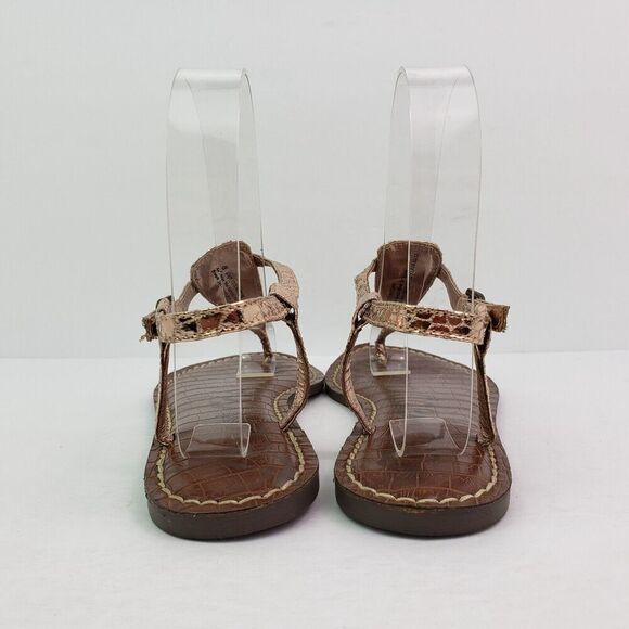 Sam Edelman Gigi Womens Size 4 Rose Gold Animal Print Thong Strap Buckled Sandal - Picture 7 of 12